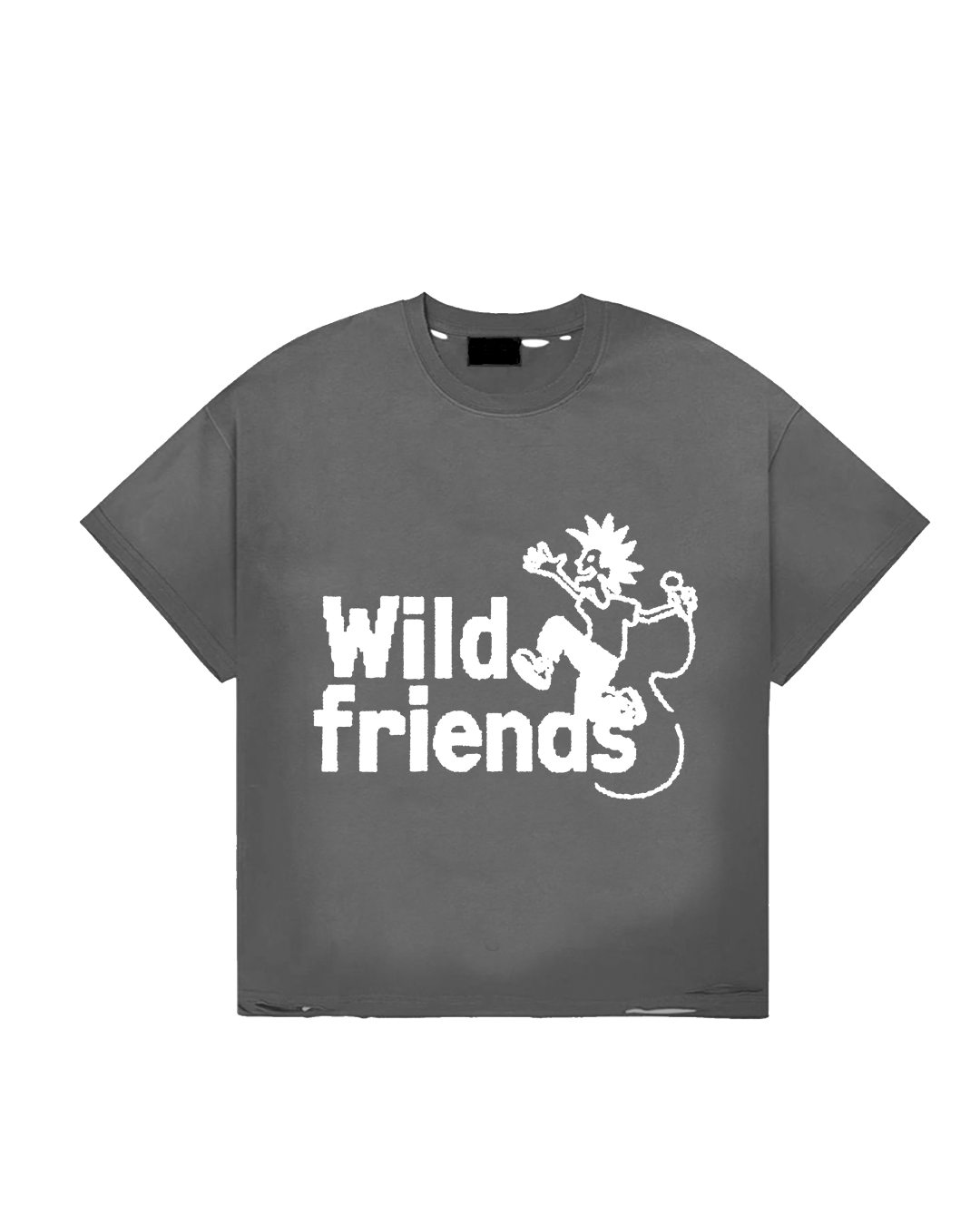 Wild Friends Mascot Crop Tee – Charcoal Grey